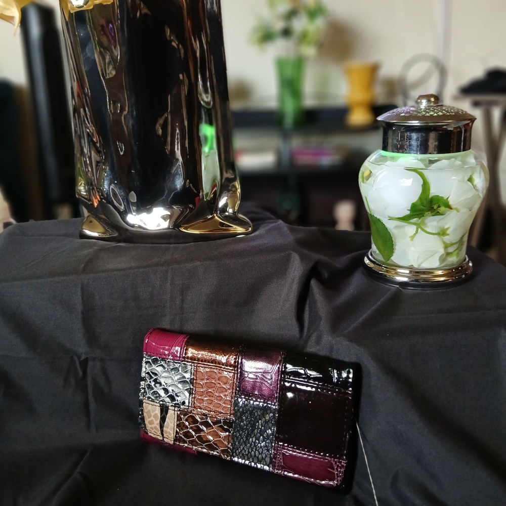 Multicolor Patchwork Leather Wallet - image 1